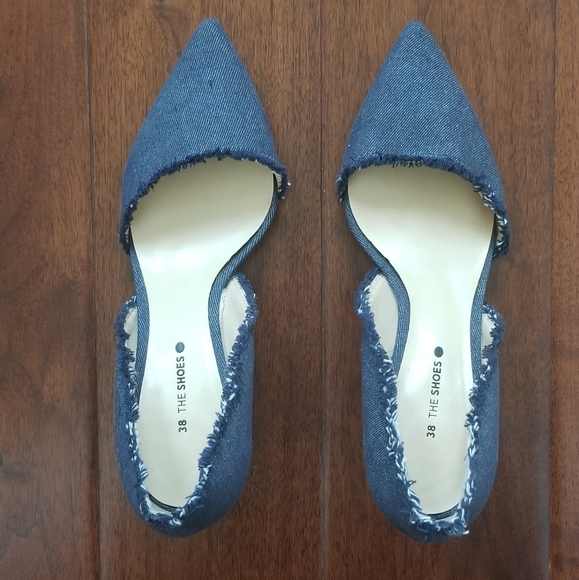 THE SHOES Denim D'Orsay Pump - Size EU 38/ US 7 - Picture 1 of 10